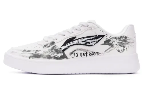 Li Ning Sycee Slip Resistant Cushioning Abrasion Resistant Low top Skateboard Shoes Men's White Black Gray