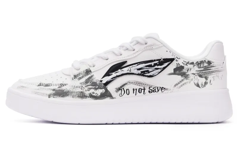 Li Ning Sycee Slip Resistant Cushioning Abrasion Resistant Low top Skateboard Shoes Men's White Black Gray