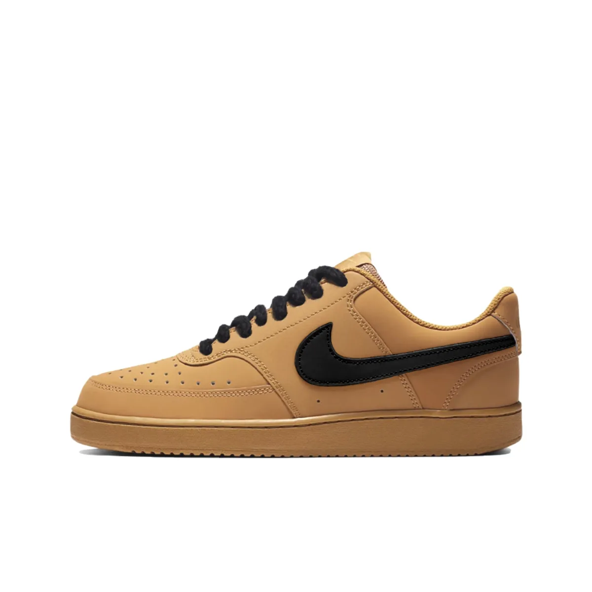 Nike Court Vision 1 Wheat Shadow Black Hook Slip Resistant Abrasion Resistant Low top Skateboard Shoes Unisex Brown