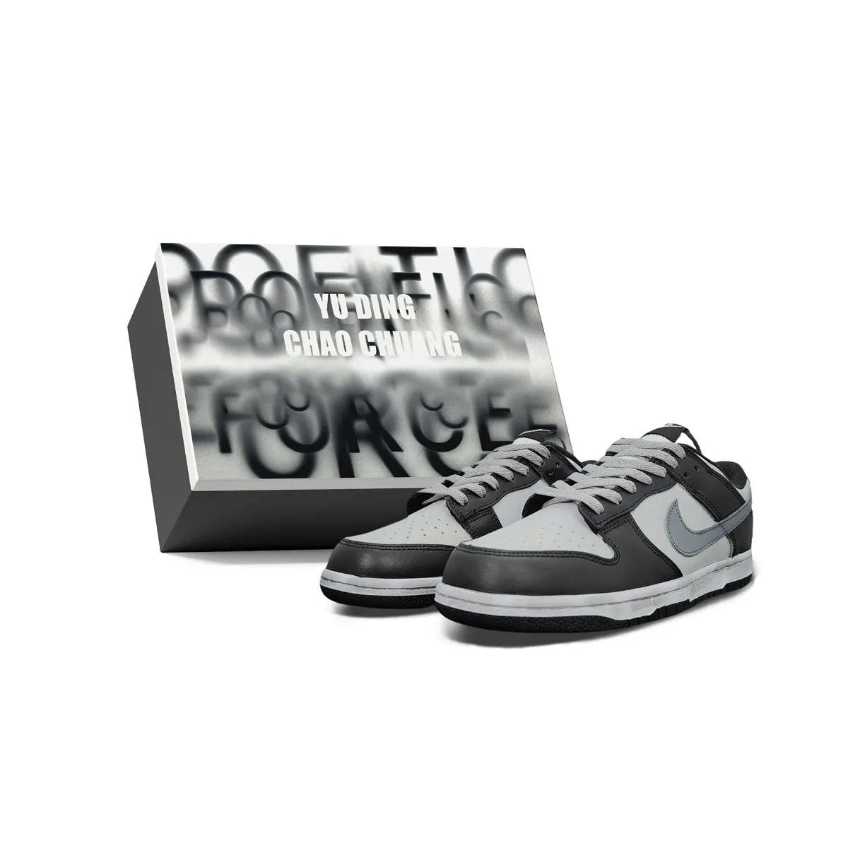Nike Dunk Slip Resistant, Abrasion Resistant, Lightweight Low top Skateboard Shoes Unisex Black Gray