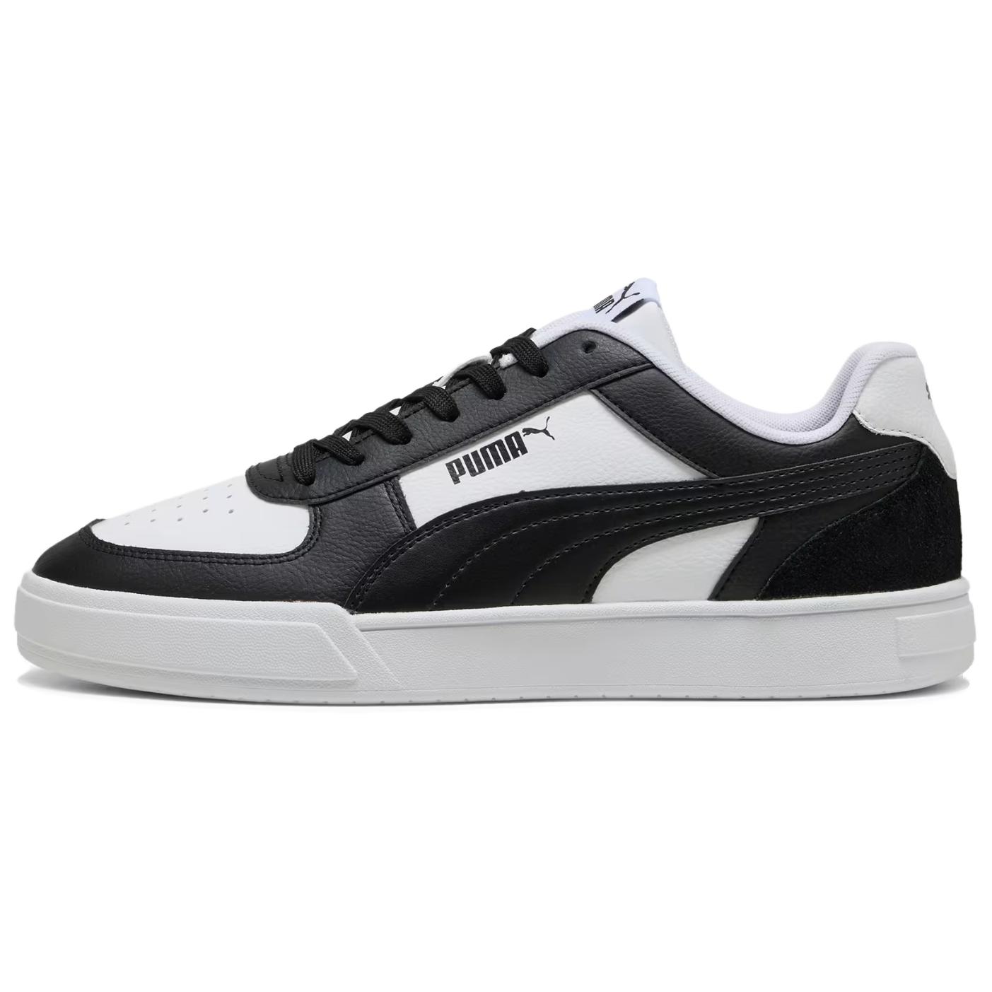 PUMA Caven Mix Abrasion Resistant Breathable Low top Skateboard Shoes Unisex Black White
