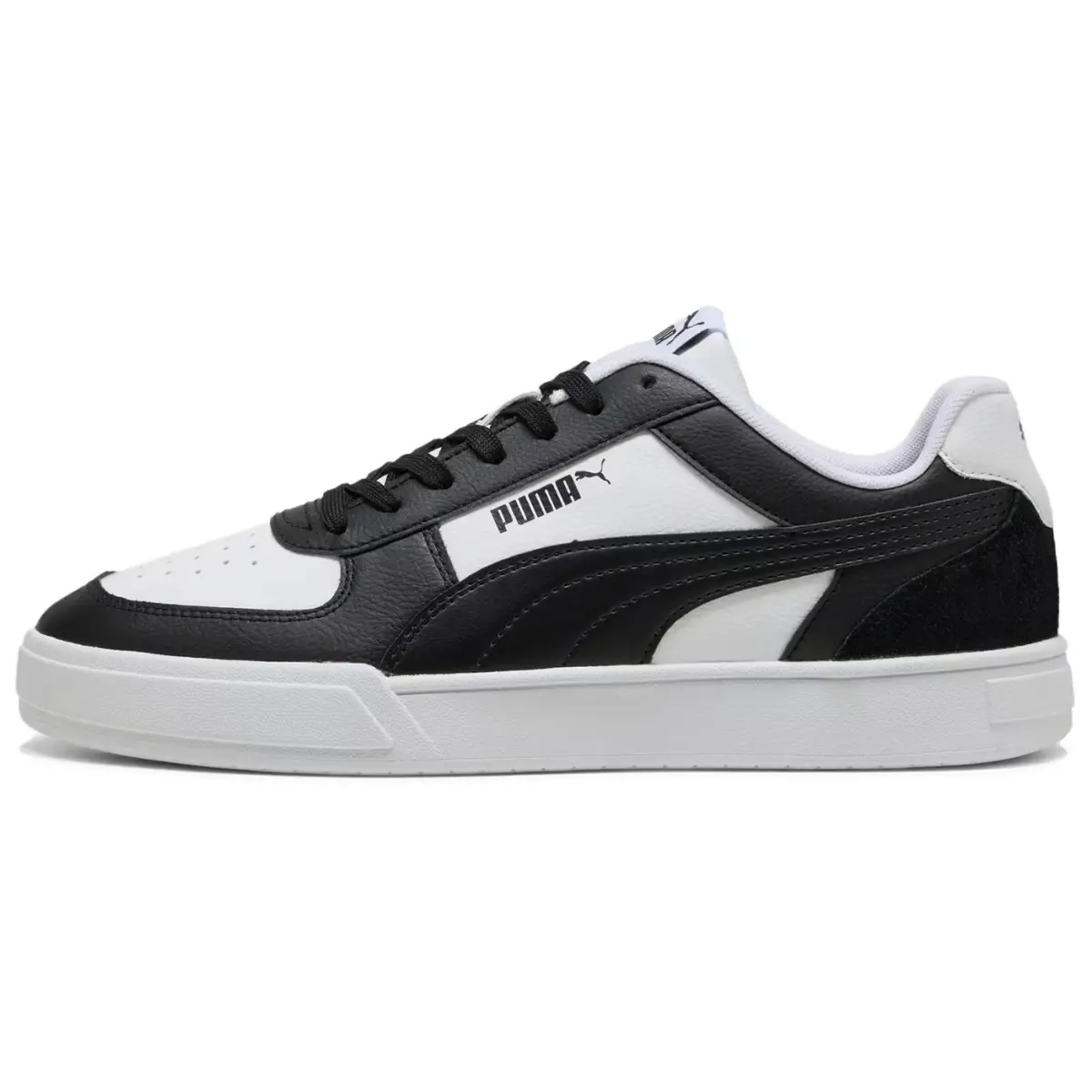 PUMA Caven Mix Abrasion Resistant Breathable Low top Skateboard Shoes Unisex Black White