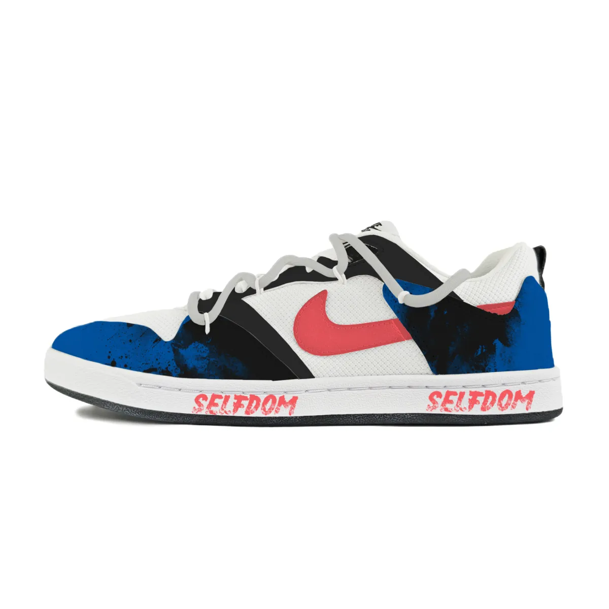 Nike SB Alleyoop Abrasion Resistant Low top Skateboard Shoes Men's White Black Blue