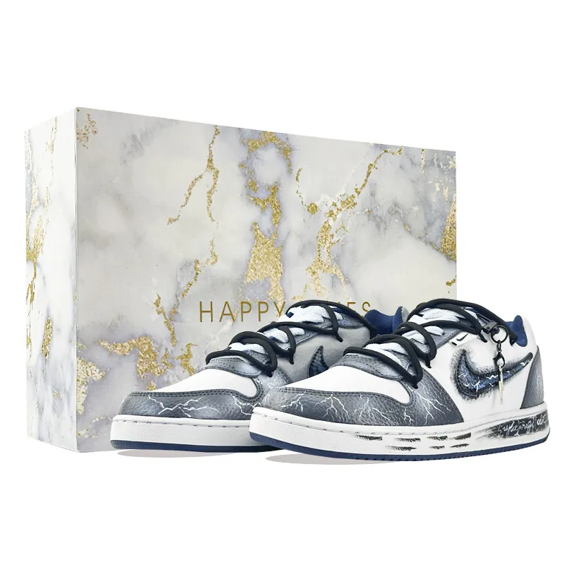 Nike EBERNON Gale White Noise Cushioning Abrasion Resistant Cushioning, Wear Resistant Low top Skateboard Shoes Men's