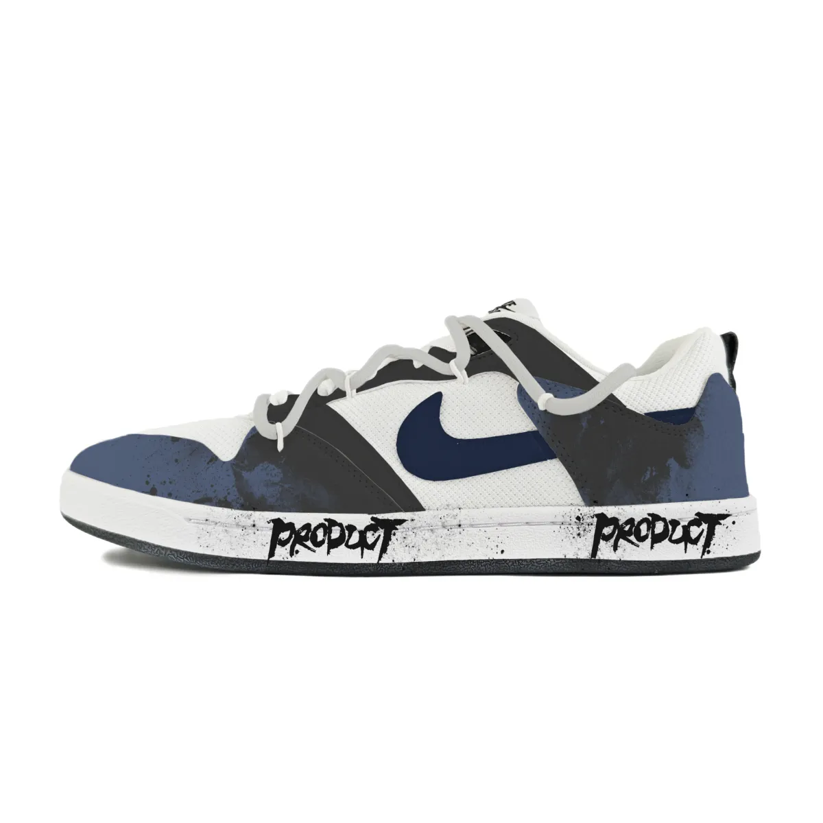Nike SB Alleyoop Abrasion Resistant Low top Skateboard Shoes Men's White Black Blue