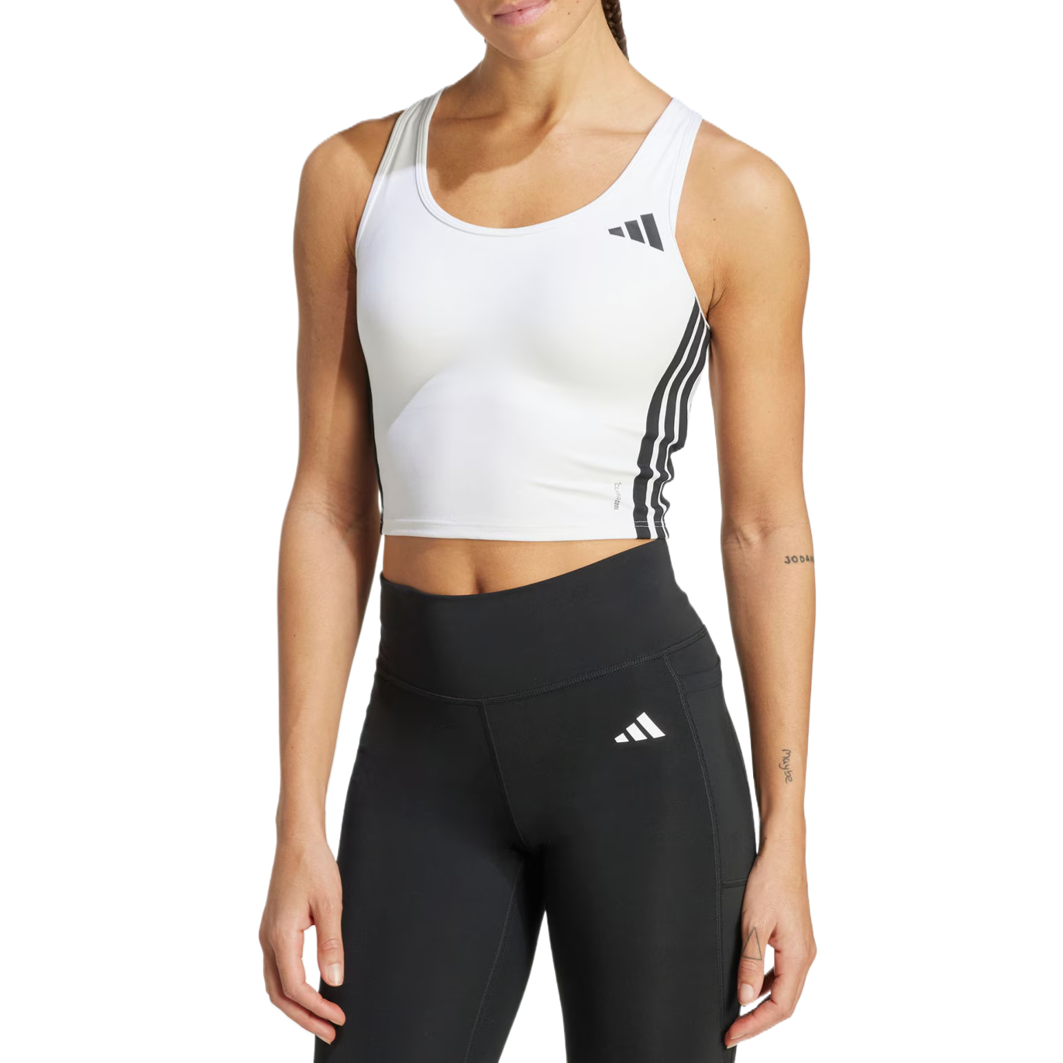 Adidas Free Shipping With AdiClub Train Essentials 3 Stripes Crop Tank Top