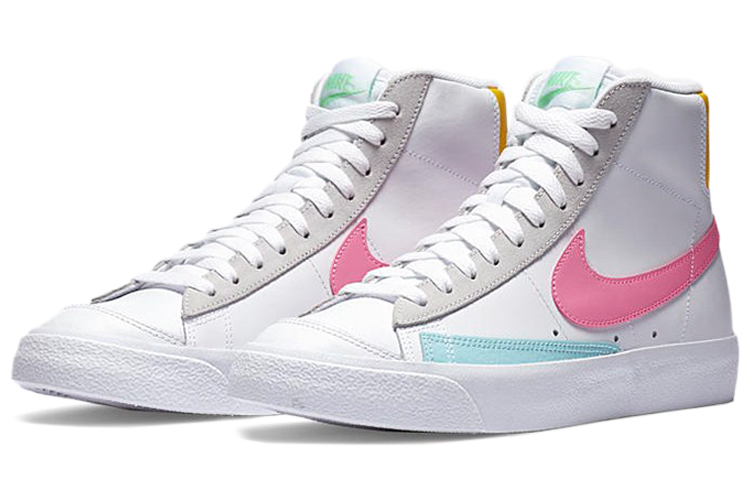 Женские кеды Nike Blazer 77 (бело-сине-розовые) — Белыйсинийрозовый — фото 3