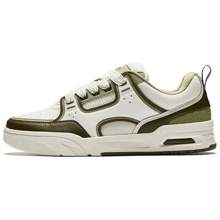 Anta Fabric Height Increasing Lightweight Low top Skateboard Shoes Men's White Green