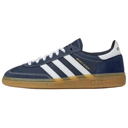 SPORTY & RICH x Adidas Originals HANDBALL SPEZIAL Abrasion Resistant Low top Skateboard Shoes Unisex Blue