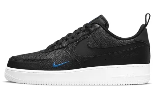 Nike Air Force 1 Low Cut Out Reflective Swoosh Black Blue