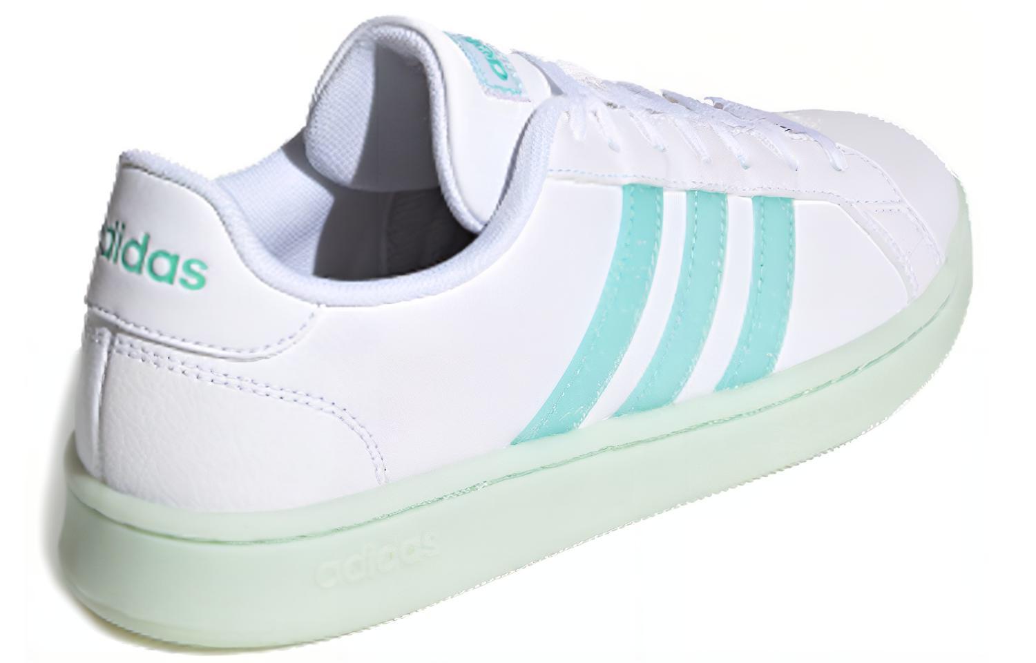 Женские кеды adidas neo Grand Court (белый / зеленый) — Белый / зелёный — фото 4