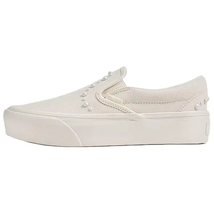 Vans CLASSIC SLIP on Skateboard Shoes Unisex Marshmallow White