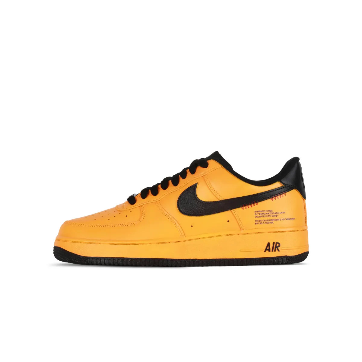 Nike Air Force 1 Sunrise Coverage Cushioning Abrasion Resistant Low top Skateboard Shoes Unisex Black Yellow