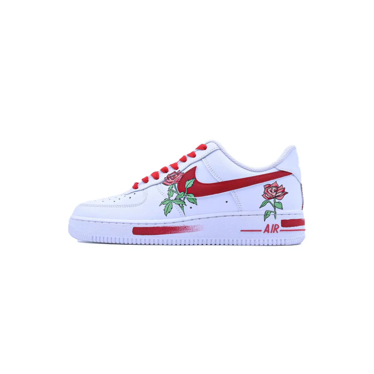 Nike Air Force 1 Slip Resistant Abrasion Resistant Low top Skateboard Shoes Unisex Red White