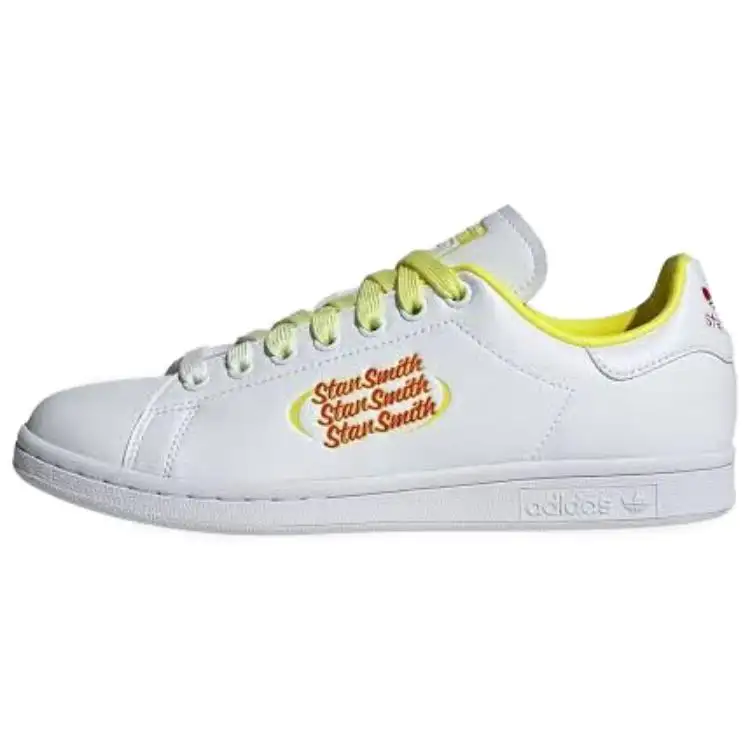 Adidas Originals Stan Smith Breathable Low top Skateboard Shoes Women's White Yellow Green