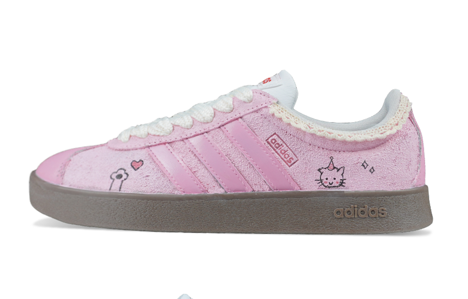 Adidas Neo VL Court Lifestyle Slip Resistant Slip Resistant Low top Skateboard Shoes Unisex Pink