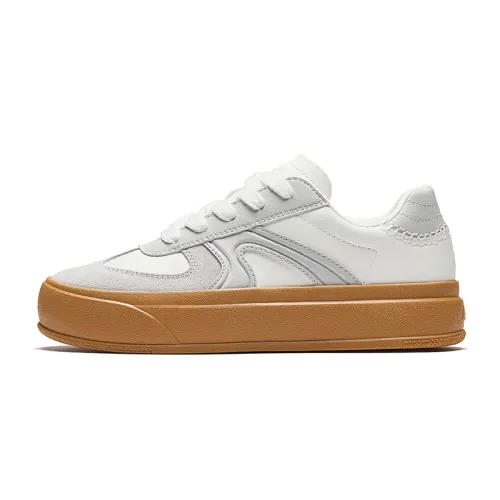 Anta Life Collection Slip Resistant Abrasion Resistant Low top Skateboard Shoes Women's White Gray