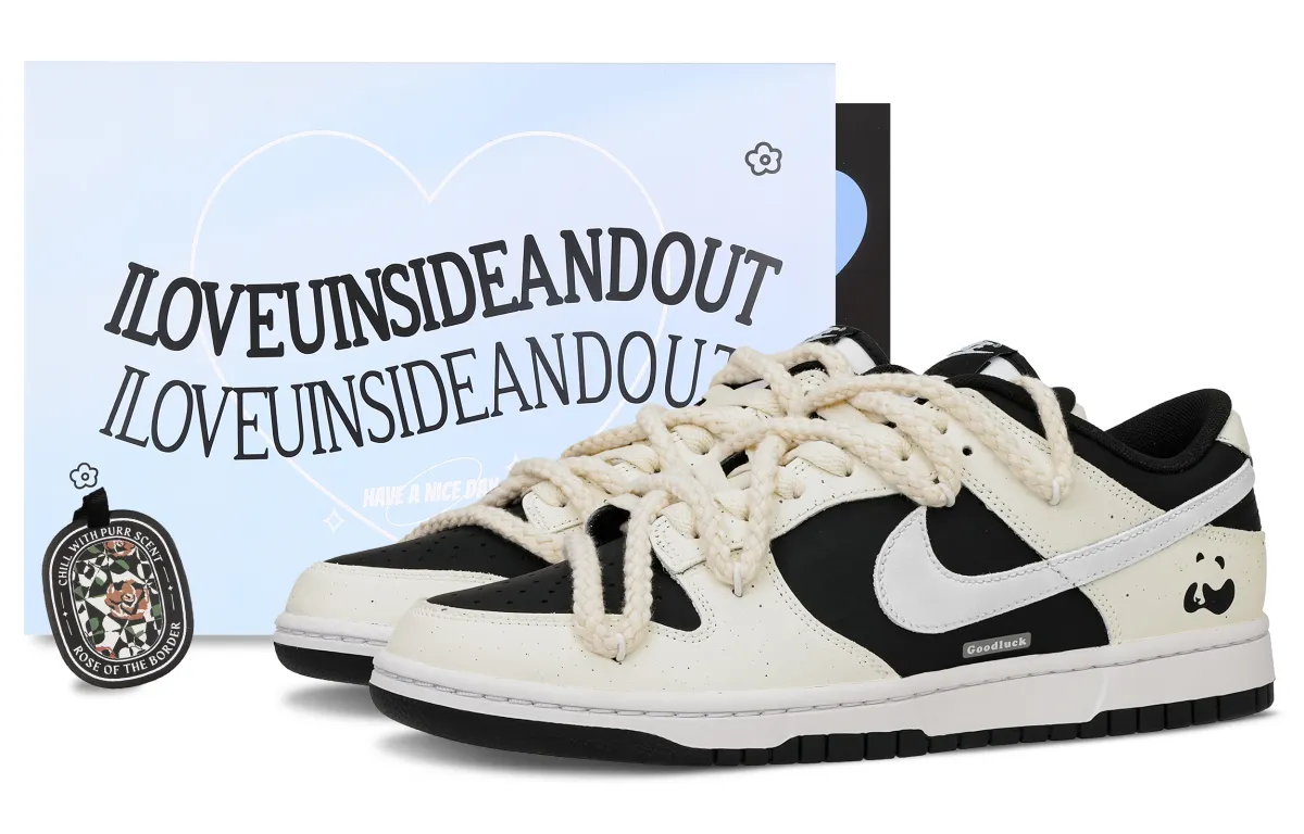 Nike Dunk Panda Blueberry Slip Resistant, Abrasion Resistant, Lightweight Low top Skateboard Shoes GS Black White Blue