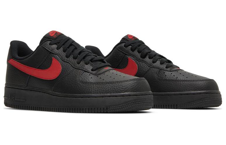 Мужские кеды Nike Air Force 1 (черно-красные) — фото 2