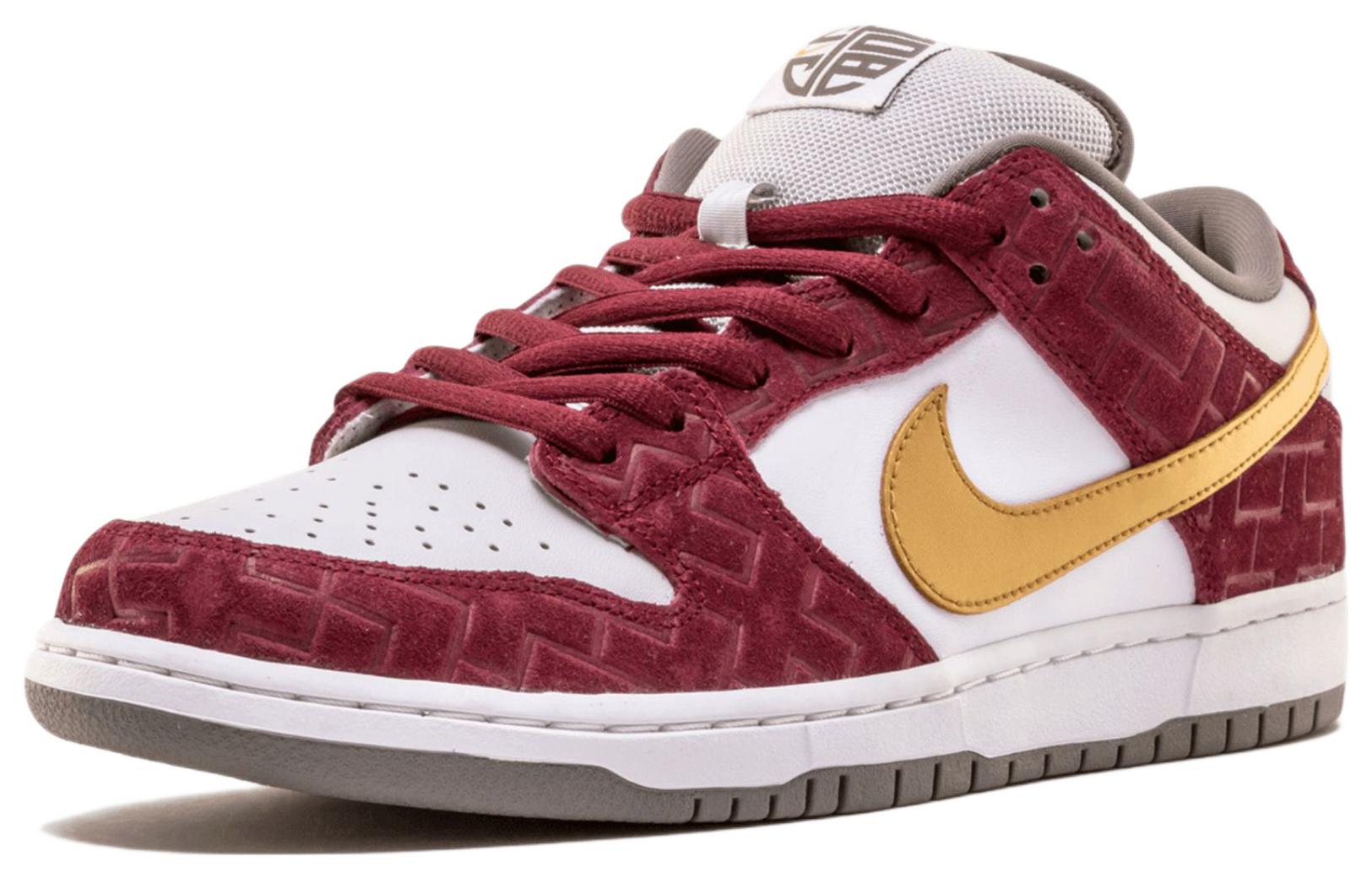 Кеды Nike Dunk SB Shanghai (бело-красные) — 白/金属黄金/红木色 — фото 2