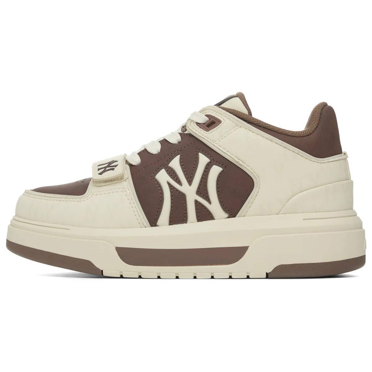 MLB New York Yankees Synthetic Leather High top Skateboard Shoes Unisex Brown