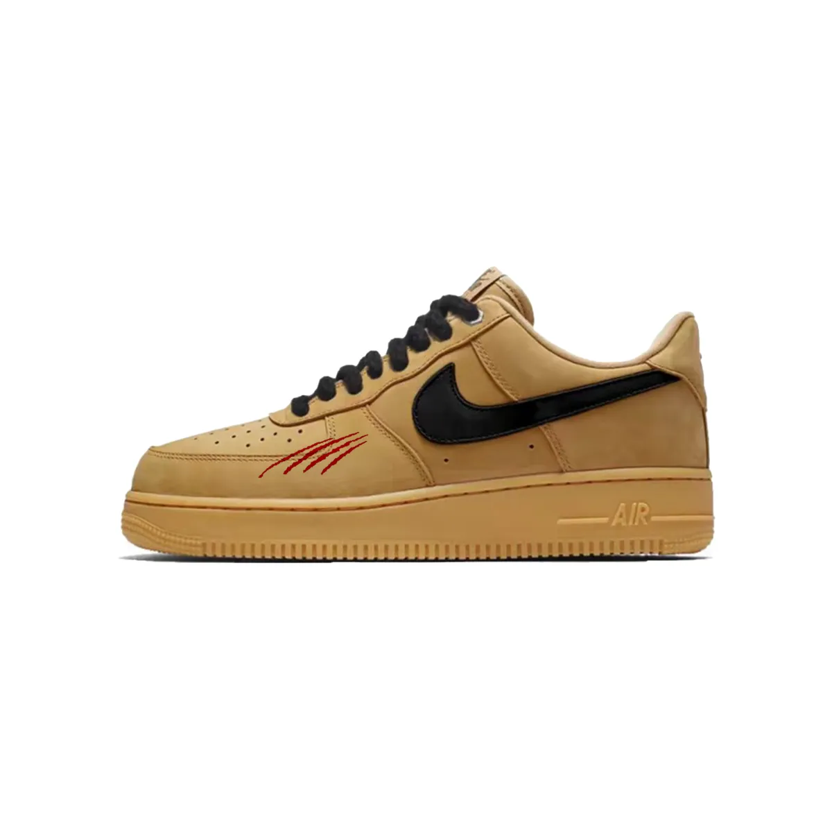 Nike Air Force 1 Slip Resistant Low top Skateboard Shoes Unisex Wheat