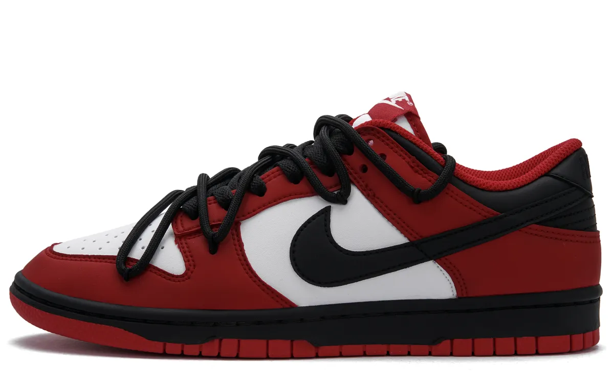Nike Dunk FLAME DEMON Slip-Resistant Abrasion-Resistant Low-top Skateboard Shoes Unisex Red White Black