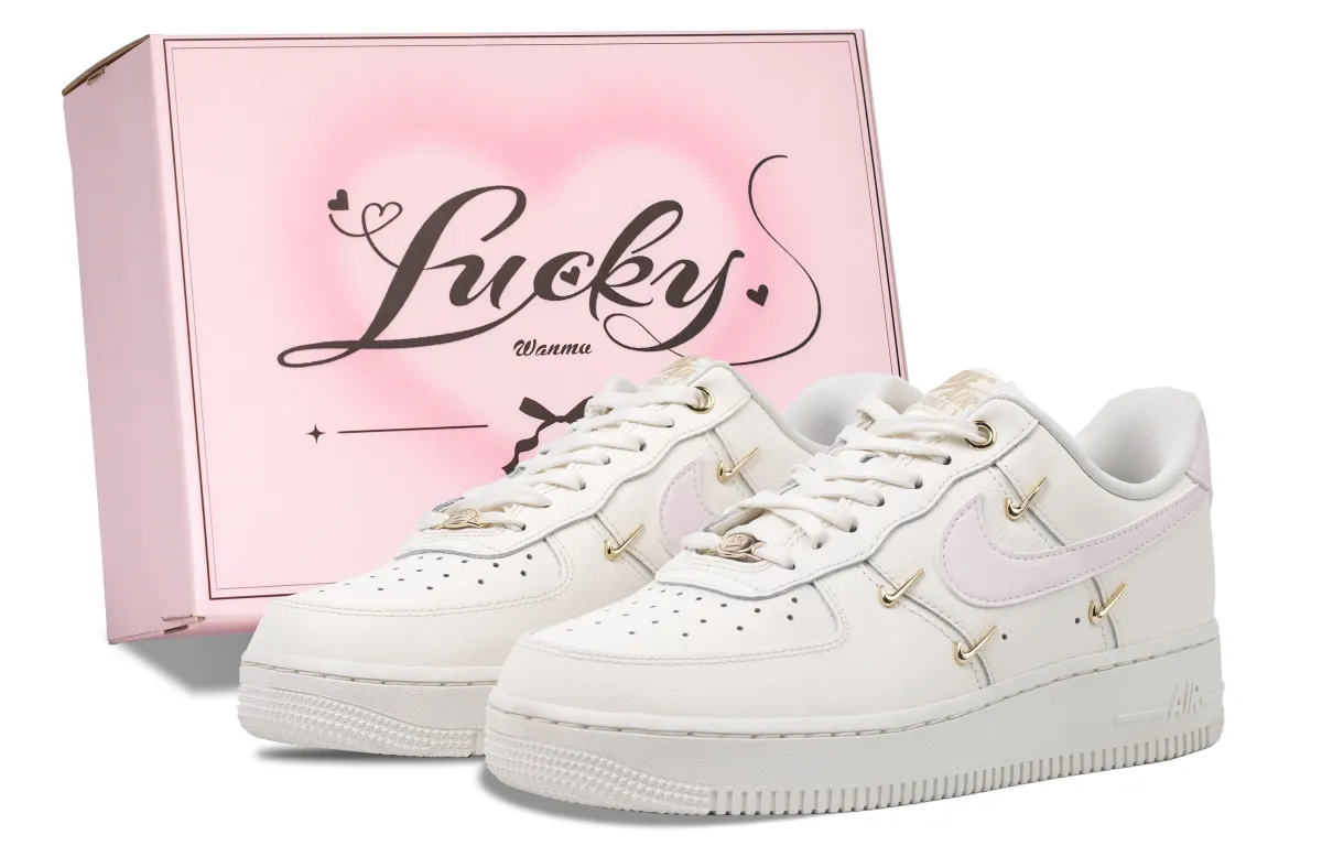 Nike Air Force 1 White Peach Jelly Abrasion Resistant Low top Skateboard Shoes Women's White Pink