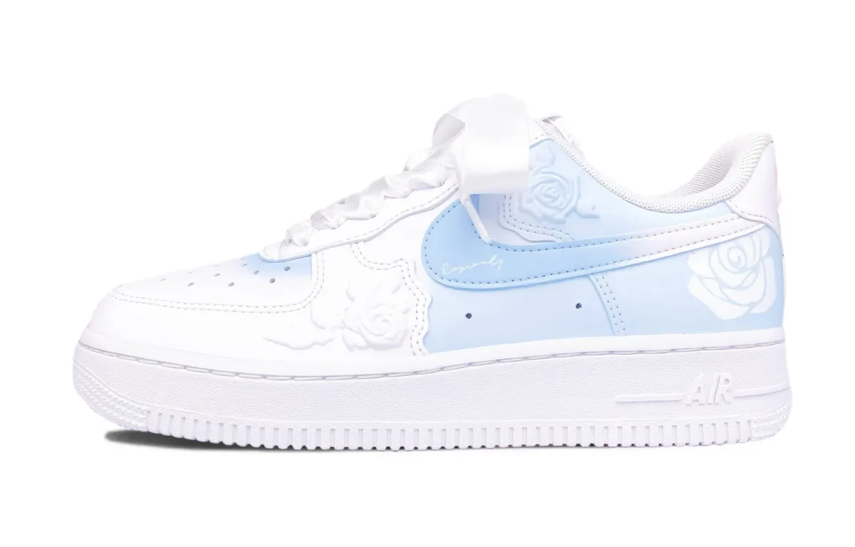 Nike Air Force 1 Leather Slip Resistant, Abrasion Resistant, Lightweight Low top Skateboard Shoes Women's Blue White