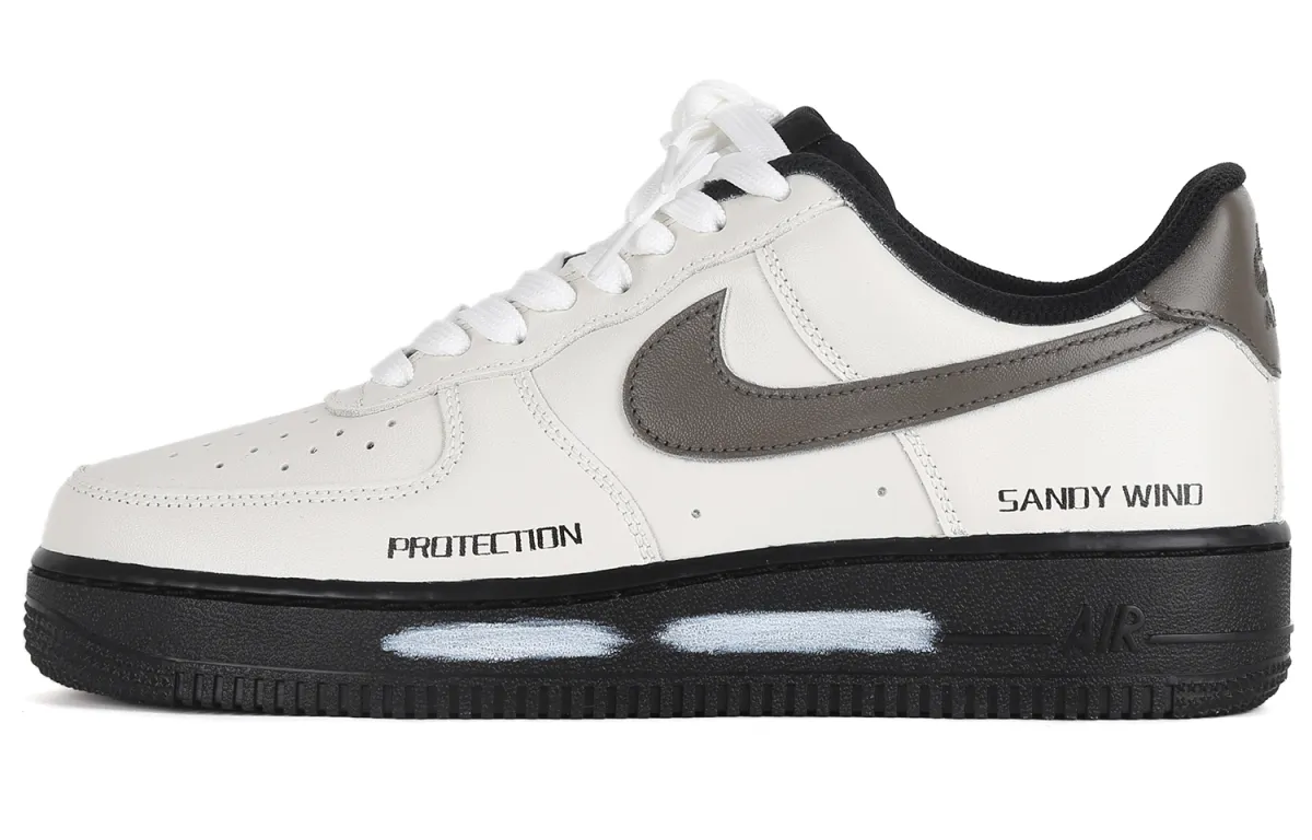 Nike Air Force 1 Low Gravel II Breathable Height Increasing Low top Skateboard Shoes Unisex Black White Brown