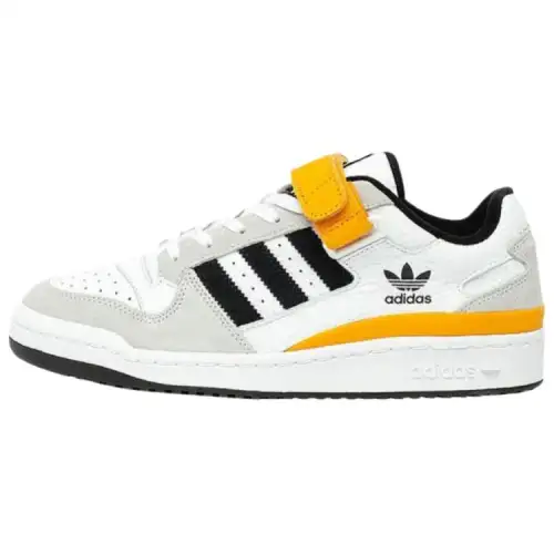 Adidas Originals FORUM Abrasion Resistant Low top Skateboard Shoes Men's White Yellow Black