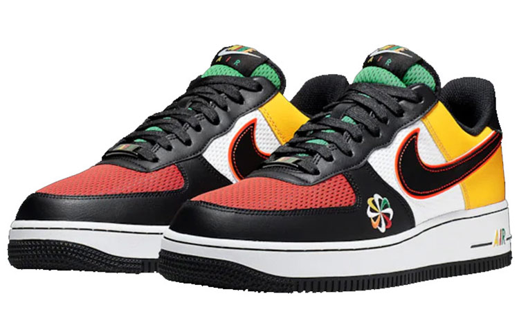 Мужские кроссовки Nike Air Force 1 "Just Do It" (черно-оранжевые) — Чёрный / оранжевый — фото 3