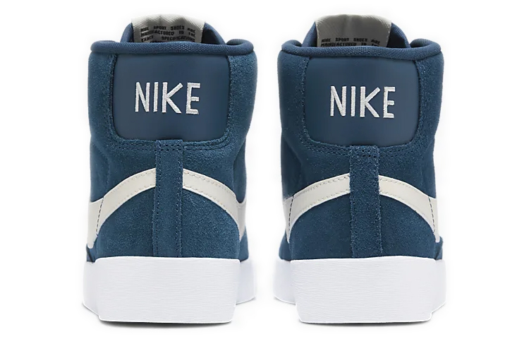 Женские кеды Nike Blazer Vintage Suede (сине-белые) — фото 4