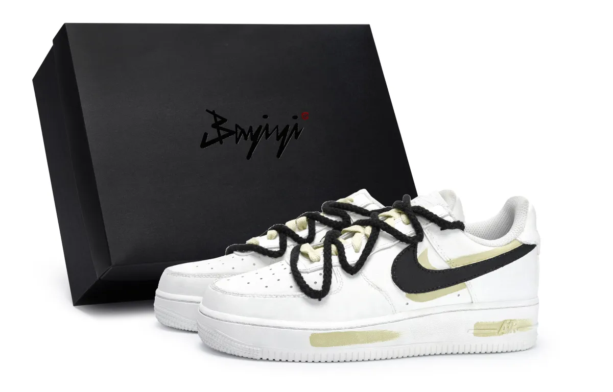 Nike Air Force 1 811 Manufacturing, Rolling Sky Light Yellow, Special Shoe Box Low top Skateboard Shoes Women's