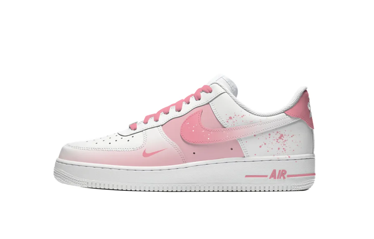 Nike Air Force 1 Pink Girlish Cushioning, Wear Resistant Low top Skateboard Shoes Unisex Pink White