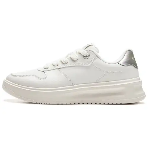 Li Ning Cloud Sky Slip Resistant, Abrasion Resistant, Breathable Low top Skateboard Shoes Women's White Silver