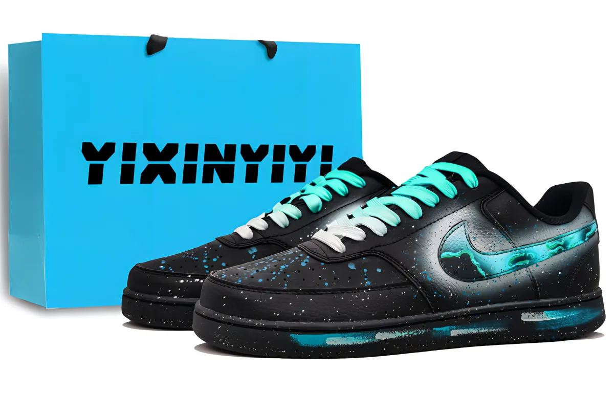 Nike Court Vision Slip Resistant Slip Resistant Low top Skateboard Shoes Unisex Star Cloud Cyan