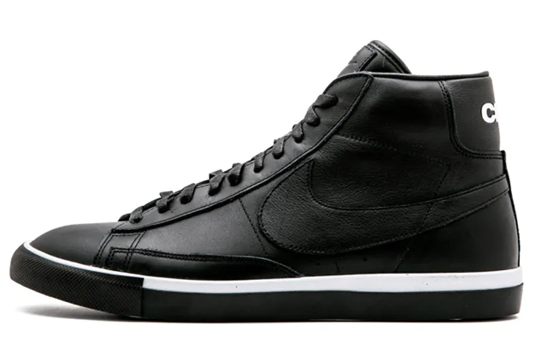 CDG X Nike Blazer High CDG Unisex High-Top Synthetic Leather Skate Shoes Black White Unisex