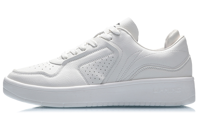 Li Ning Street Player Synthetic Leather Coverage Thermal Slip Resistant Low top Skateboard Shoes Men's White