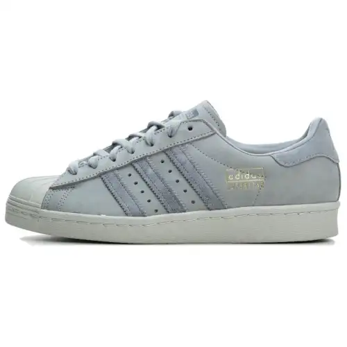 Adidas Originals Superstar 80s Abrasion Resistant Low top Skateboard Shoes Men's Medium Gray