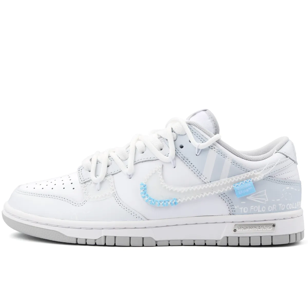 Nike Dunk Realm Of Sky Abrasion Resistant Abrasion Resistant Low top Skateboard Shoes Unisex Blue White