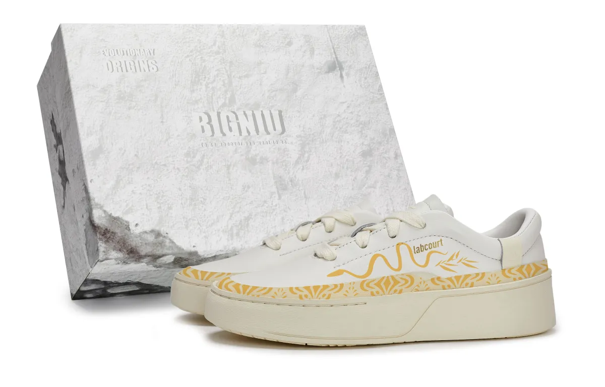 Adidas Labcourt 811 Manufacturing, Gold Snakeskin Print, Special Shoe Box Slip Resistant Abrasion Resistant