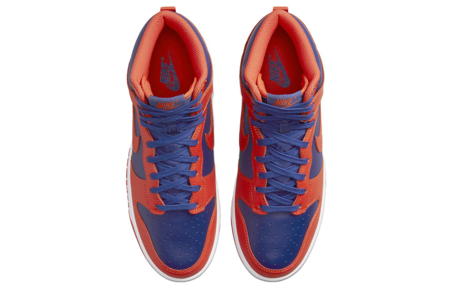 Мужские кроссовки Nike Dunk High Retro (сине-оранжевые) — фото 4