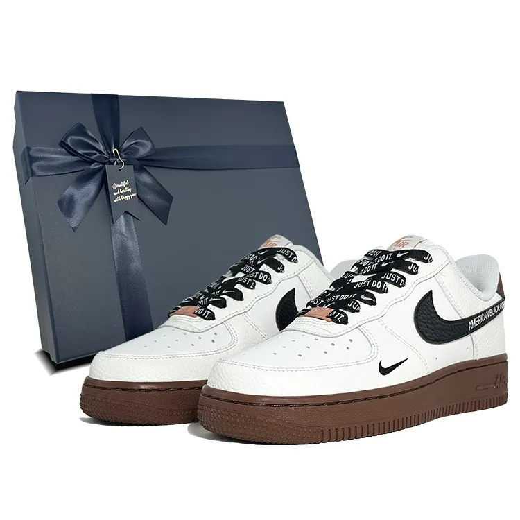 Nike Air Force 1 Skate Shoes Unisex Low-top Black/White/Cocoa Brown