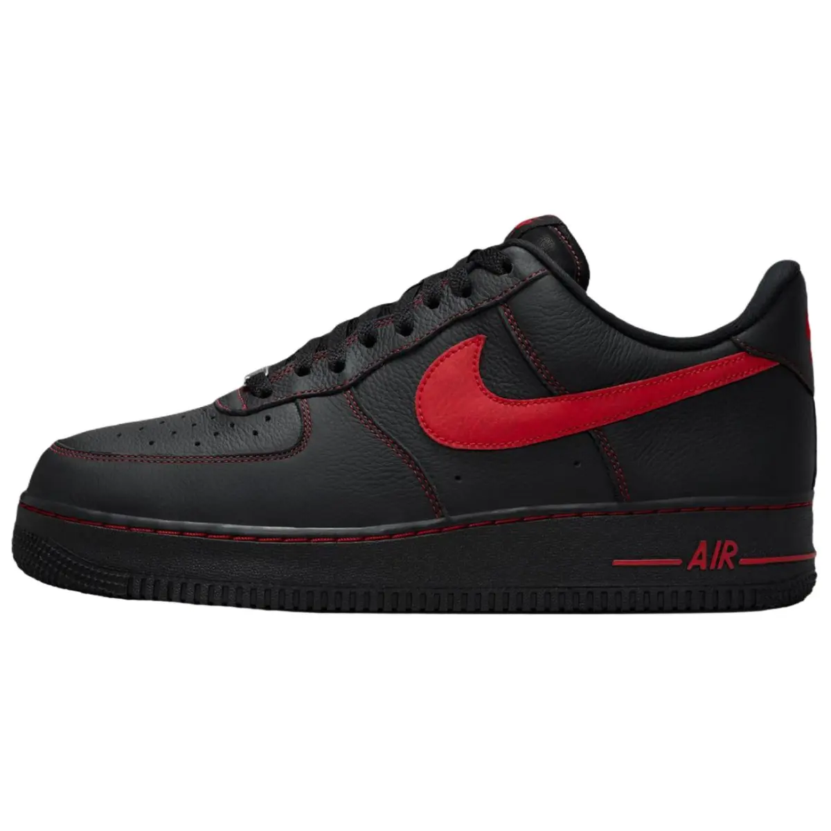 Nike Air Force 1 Breathable Low top Skateboard Shoes Men's Black Red