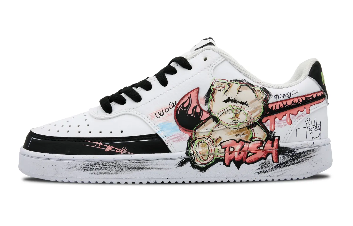 Nike Court Vision 1 Low top Skateboard Shoes Unisex Black Pink