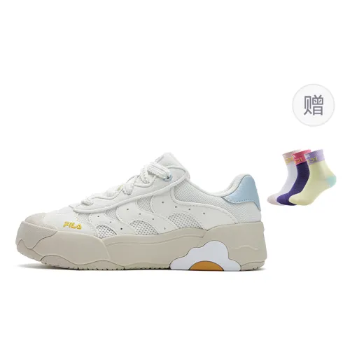 FILA OMELETTE Egg Bag Shoes Slip Resistant Abrasion Resistant Low top Skateboard Shoes Women's White