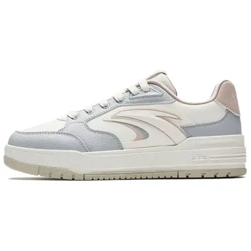 Anta 982 Synthetic Leather Low top Skateboard Shoes Women's Frost Tower Gray Ivory White Lotus Gray