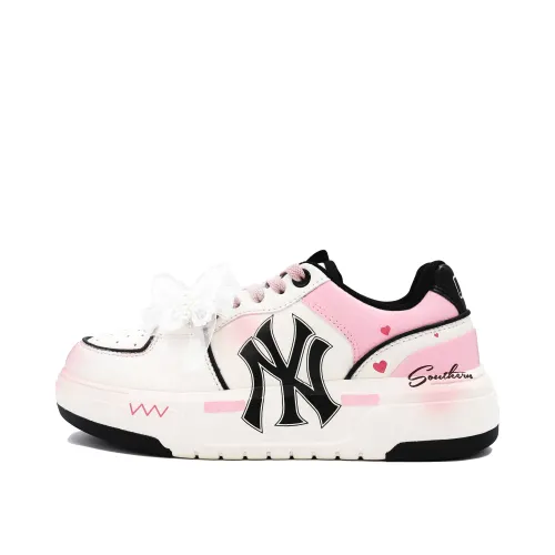 MLB Chunky Liner Skateboard Shoes Unisex Low Top White Pink