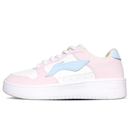Li Ning Floating Boat Wear resistant And Lightweight Low top Skateboard Shoes Women's Pink Blue